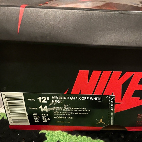 Nike off white jordan 1s unc blue - Picture 8 of 9